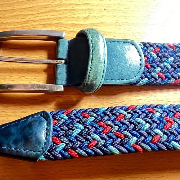 $450 Authentic ANDERSON'S Made in ITALY Men's Multi-Colors Braided Belt Sz.36 - Picture 9 of 12